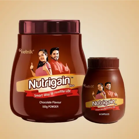 Nutrigain Weight Gain Supplement Combo | 500gm + 60 Capsules